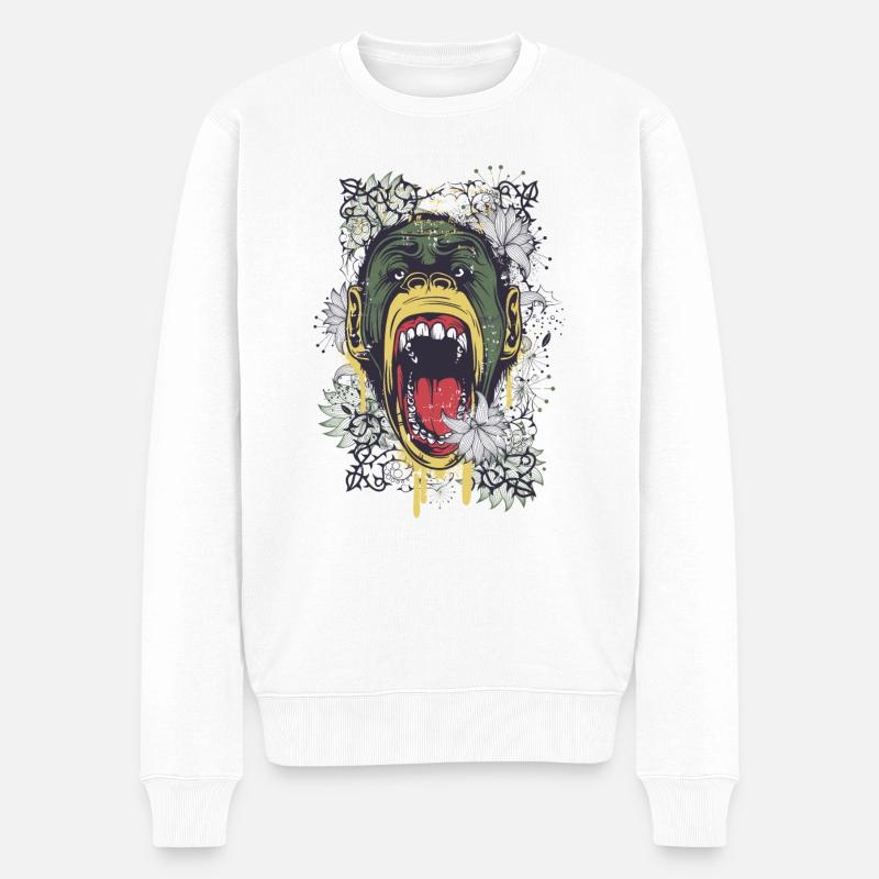 Chimpanzé - Pull Premium bio Homme - blanc