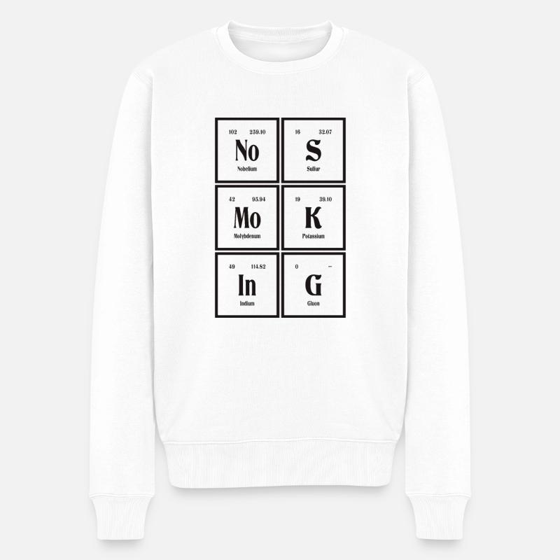 Nichtraucher - Periodensystem der Elemente - Männer Premium Bio Pullover - Weiß