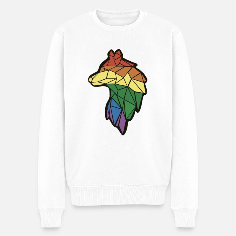 Loup Raimbow - Pull Premium bio Homme - blanc