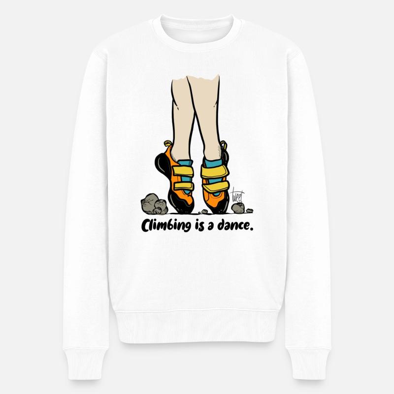Climbing is a dance - colored - Männer Premium Bio Pullover - Weiß
