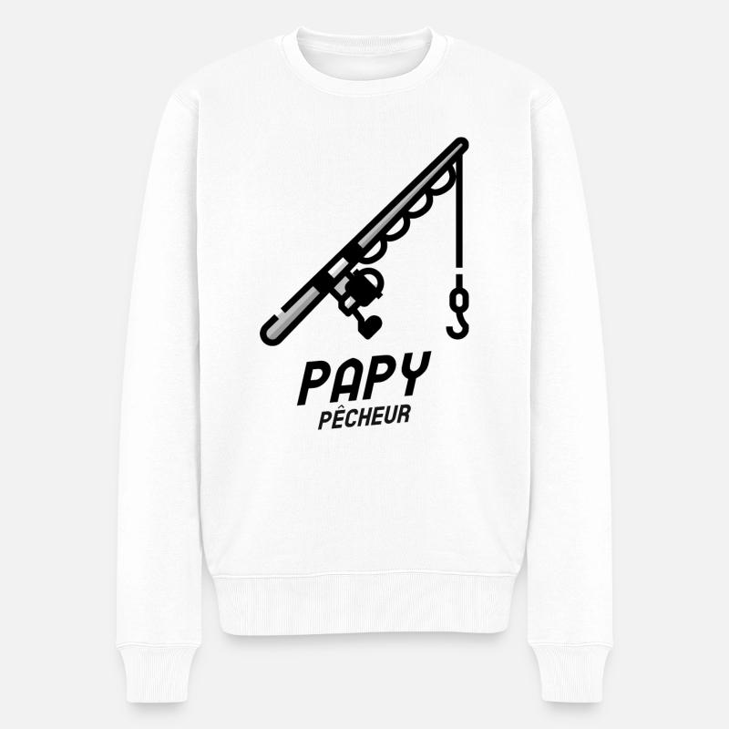 Cadeau papy pêcheur - Pull Premium bio Homme - blanc