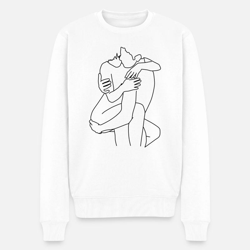paar 2 - Männer Premium Bio Pullover - Weiß