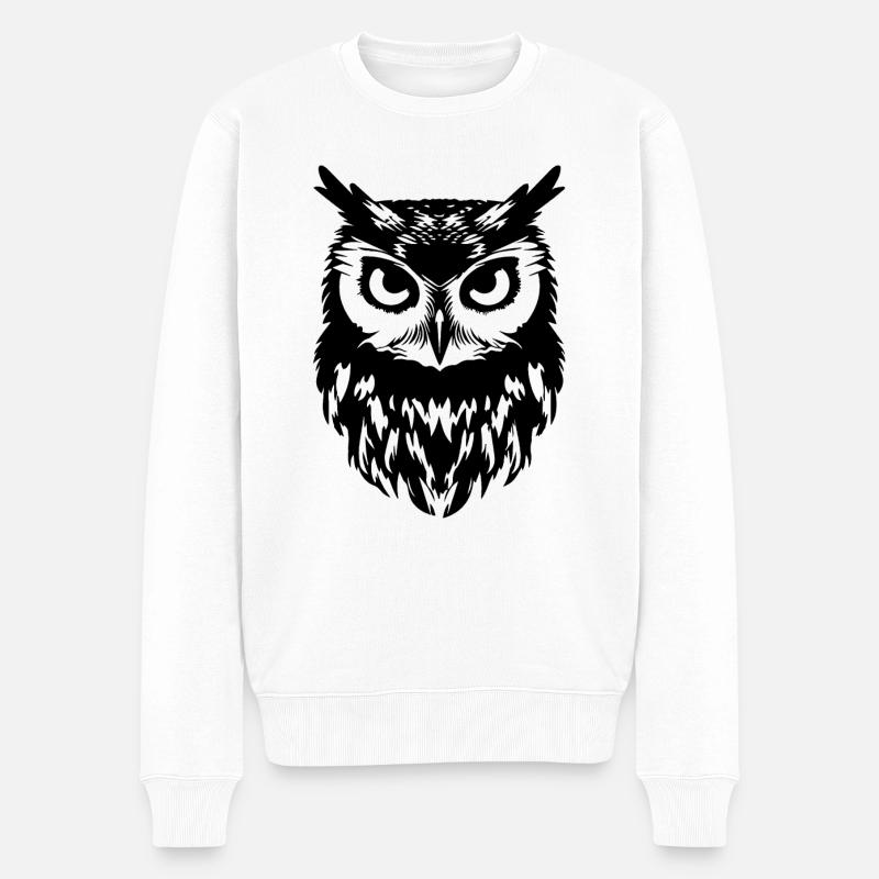 Hibou Hibou Oiseaux Oiseaux - Pull Premium bio Homme - blanc