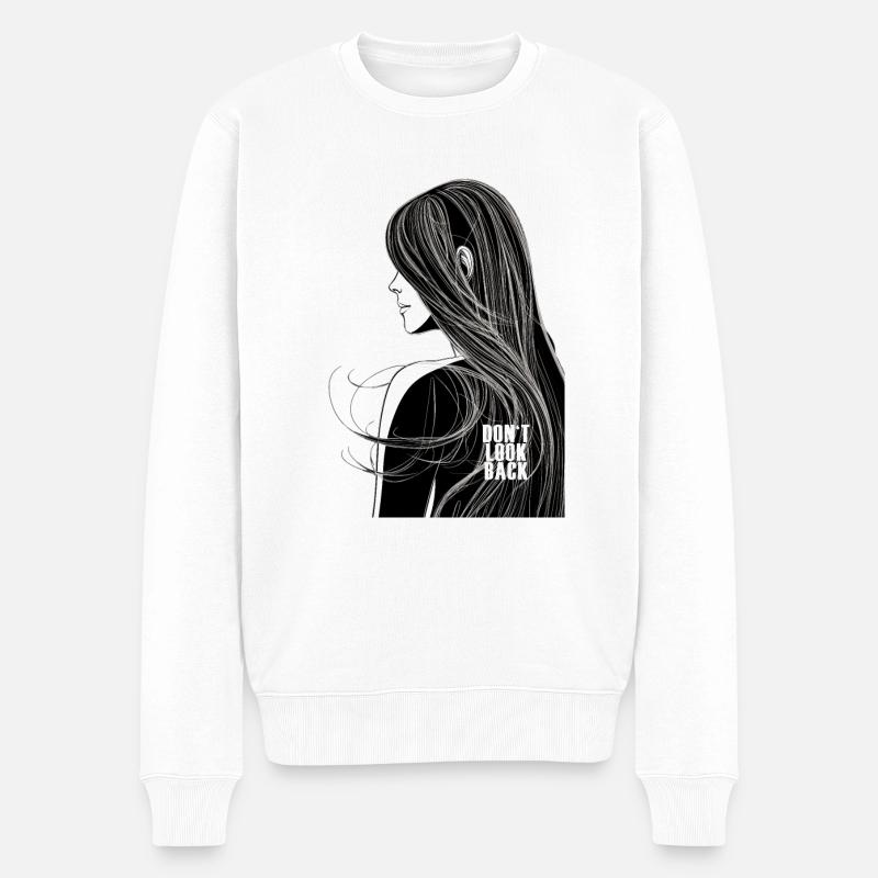 Dont Look Back - Design - Männer Premium Bio Pullover - Weiß