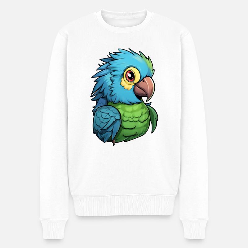Papagei - Männer Premium Bio Pullover - Weiß