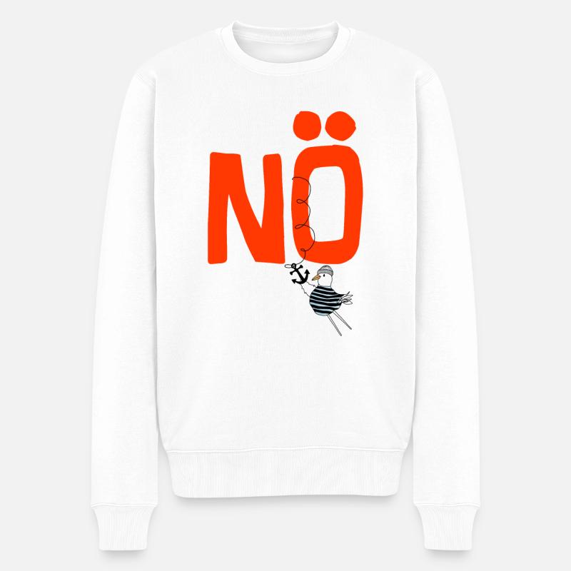 Nö - Männer Premium Bio Pullover - Weiß