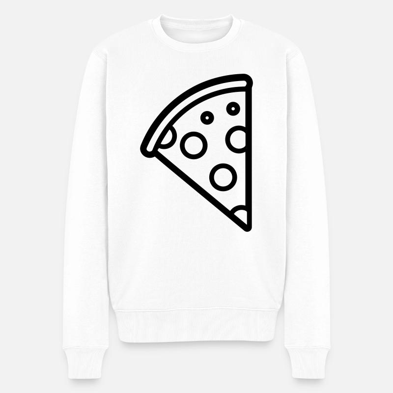 Pizzastück - Männer Premium Bio Pullover - Weiß