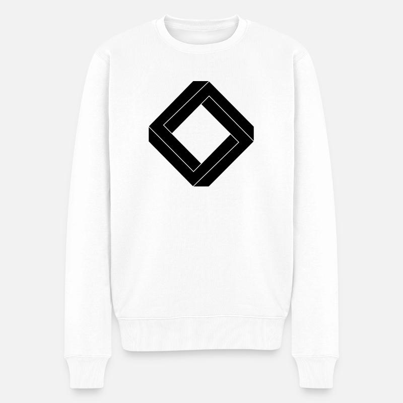 carre impossible noir design - Pull Premium bio Homme - blanc