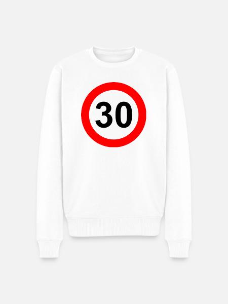 Road sign speed limit 30 - Men's Premium Organic Jumper - white
