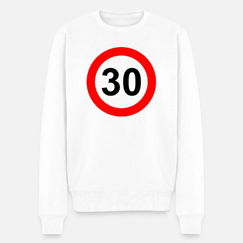 Road sign speed limit 30 - Men's Premium Organic Jumper - white