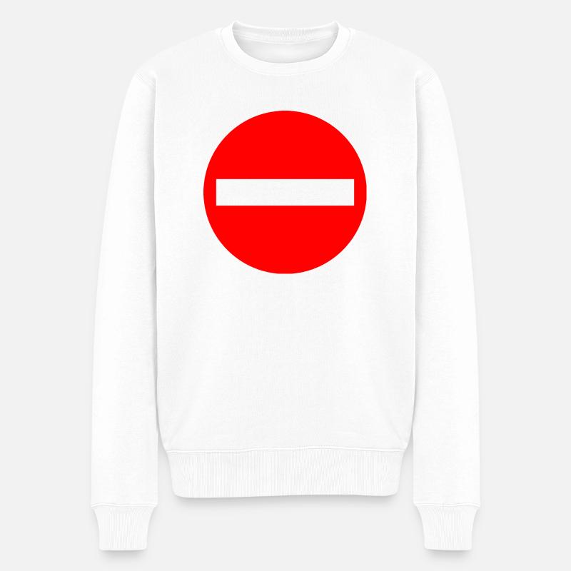Aucun panneau de signalisation d'entrée - Pull Premium bio Homme - blanc