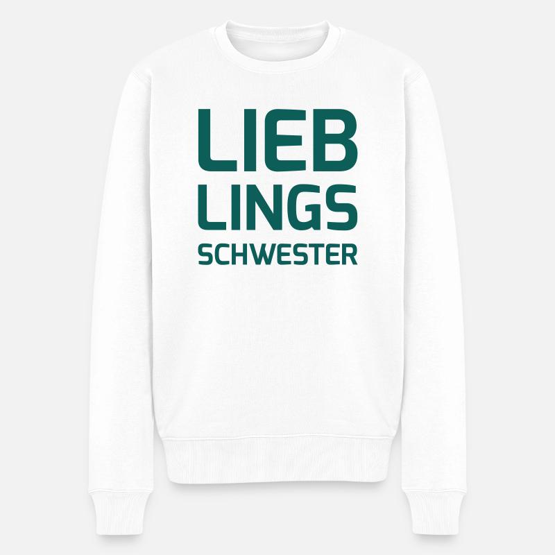 Lieblingsschwester - Männer Premium Bio Pullover - Weiß
