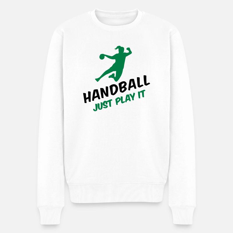 Handball - Just play it - Männer Premium Bio Pullover - Weiß