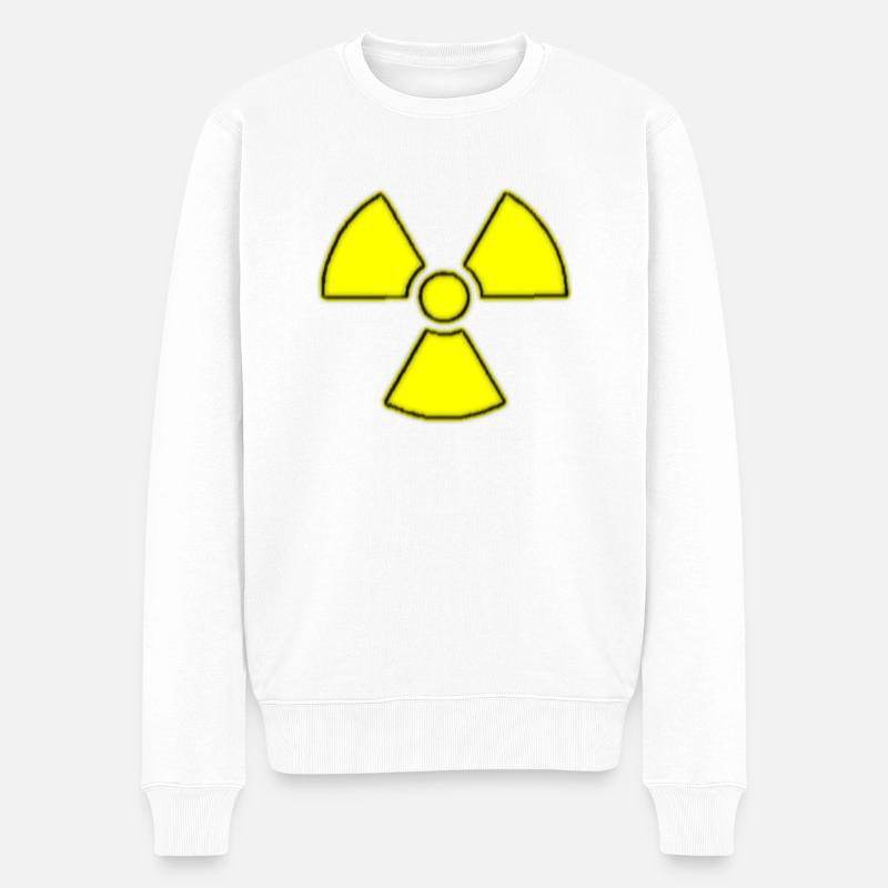 Atomzeichen gelb - Männer Premium Bio Pullover - Weiß
