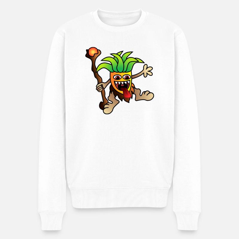 Shamane - Männer Premium Bio Pullover - Weiß
