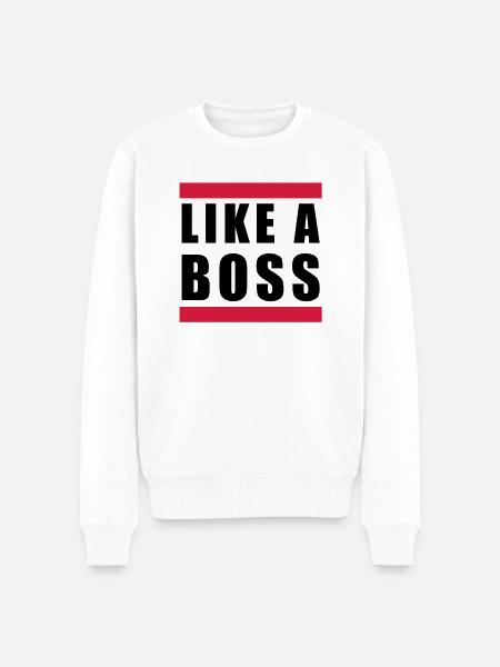 like a boss - Men's Premium Organic Jumper - white