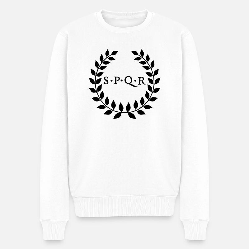 spqr - Männer Premium Bio Pullover - Weiß