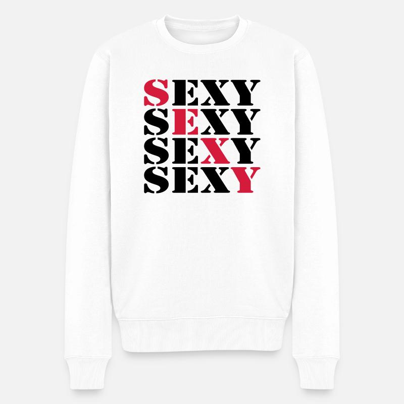 Sexy - Männer Premium Bio Pullover - Weiß