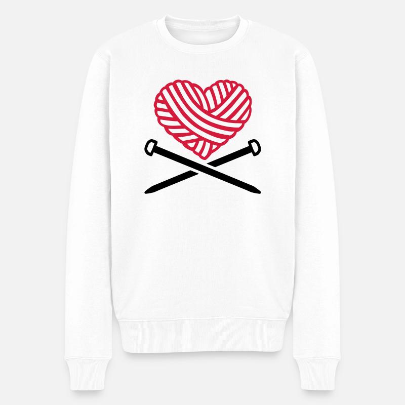 Stricken - Männer Premium Bio Pullover - Weiß