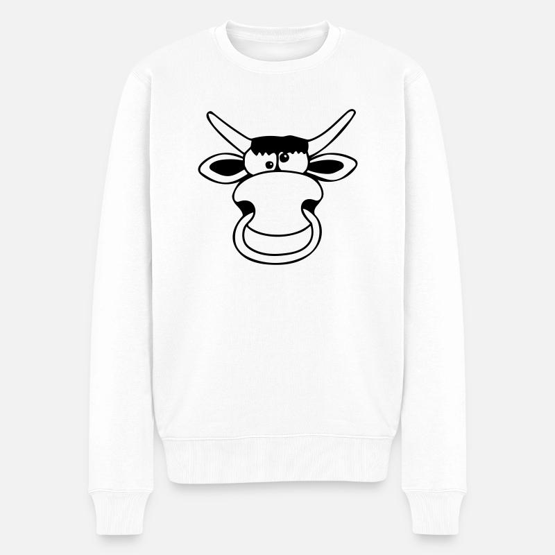 Dummer Bulle - Männer Premium Bio Pullover - Weiß