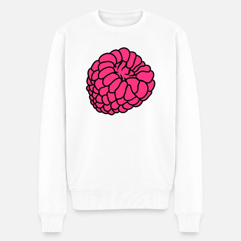 himbeere beeren - Männer Premium Bio Pullover - Weiß