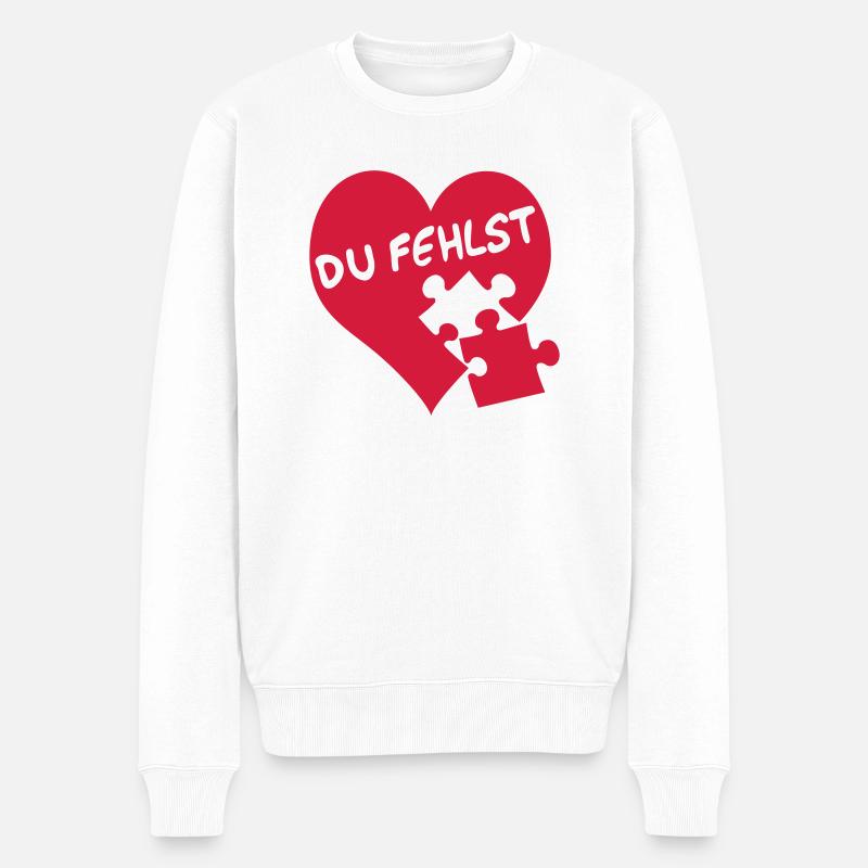 Du fehlst | missing you | Isolation - Männer Premium Bio Pullover - Weiß