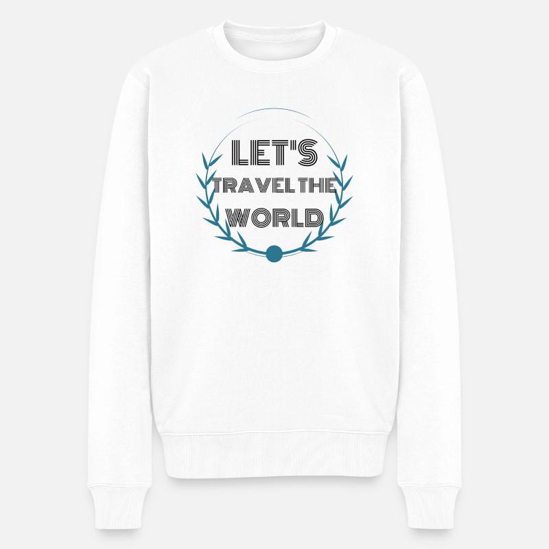 travel - Let us travel - Pull Premium bio Homme - blanc