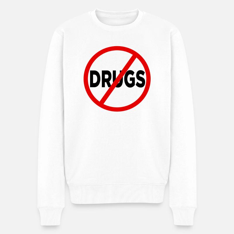 Nein zu Drogen. - Männer Premium Bio Pullover - Weiß