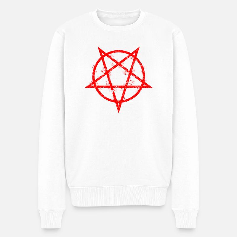 PENTAGRAMM - Männer Premium Bio Pullover - Weiß