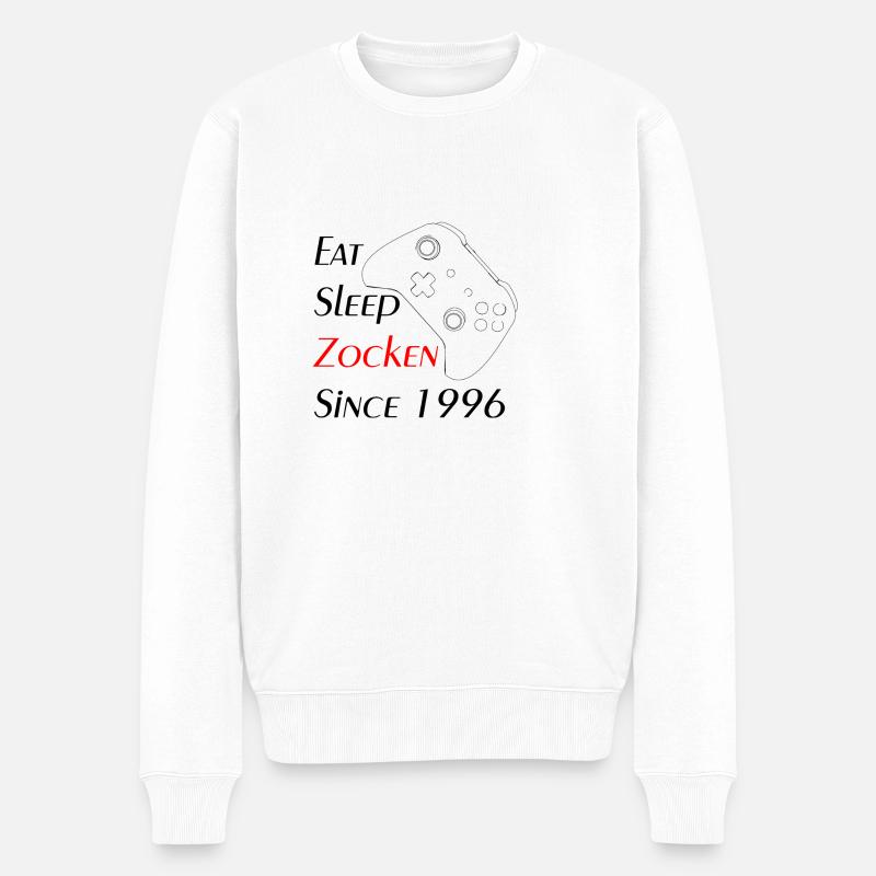 Zocken - Männer Premium Bio Pullover - Weiß