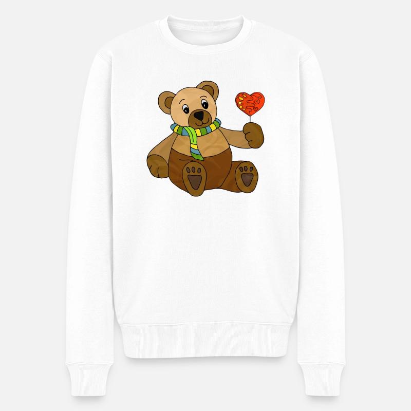 Teddybär - Männer Premium Bio Pullover - Weiß