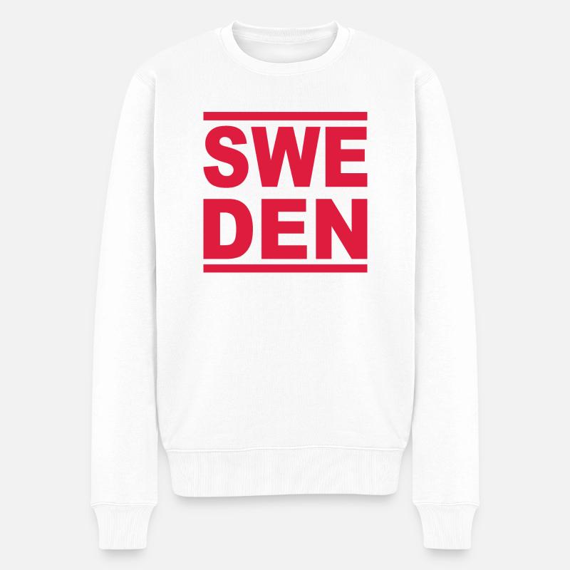 Schweden Rot - Männer Premium Bio Pullover - Weiß