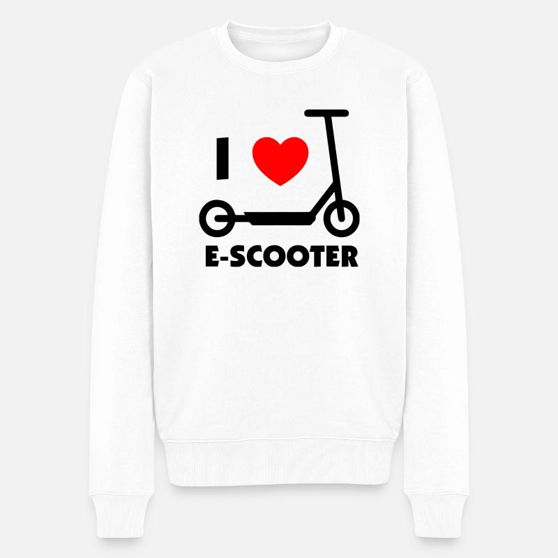 E-Scooter E-Roller Scooter - Männer Premium Bio Pullover - Weiß