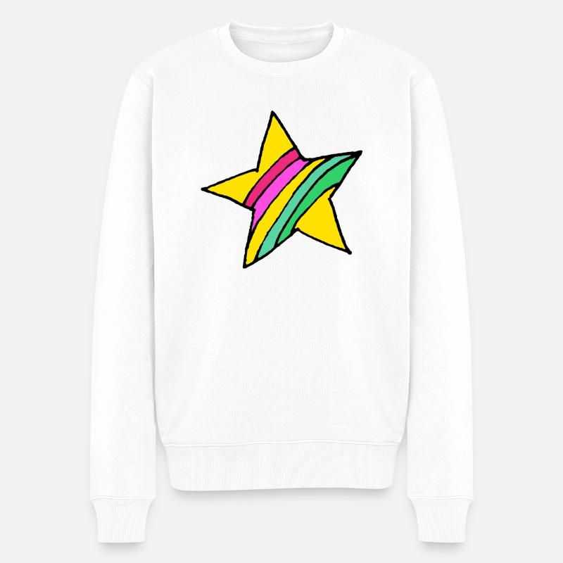 Sterne - Männer Premium Bio Pullover - Weiß