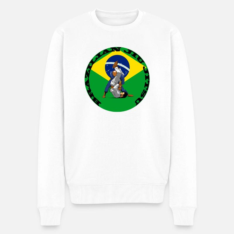 BJJ BRAZILIAN - Männer Premium Bio Pullover - Weiß