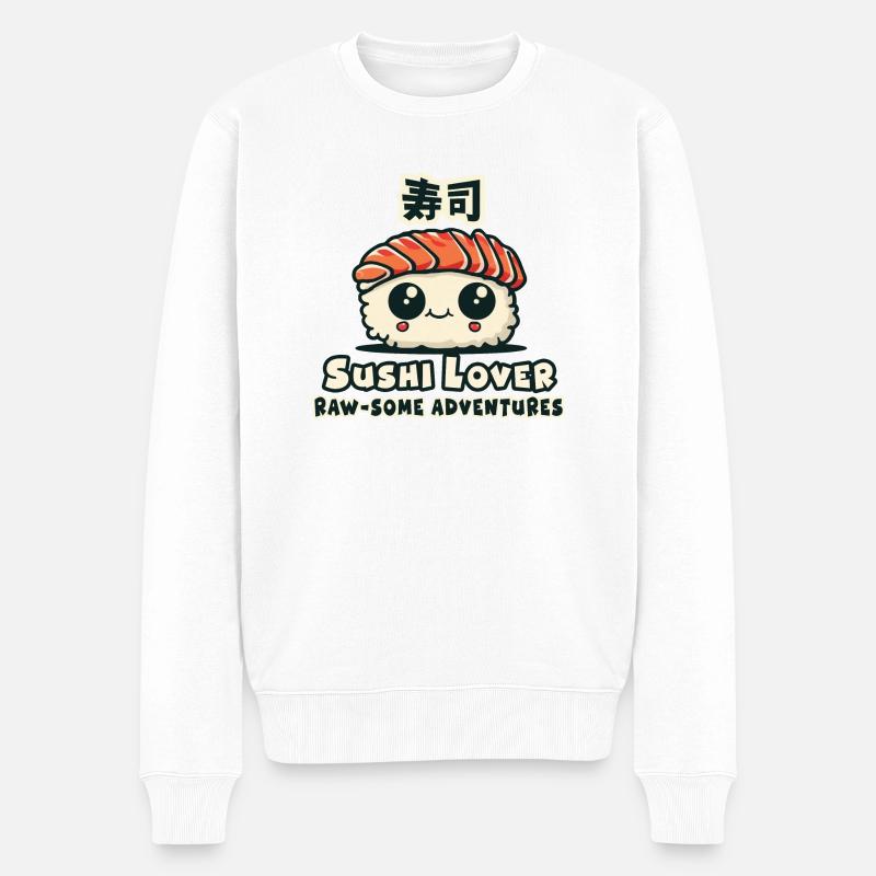 Sushi-Liebhaber Rawsome Abenteuer - Männer Premium Bio Pullover - Weiß