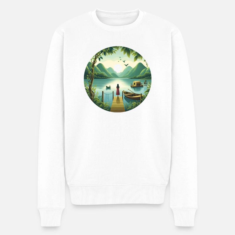 Addiction aux lacs - Pull Premium bio Homme - blanc