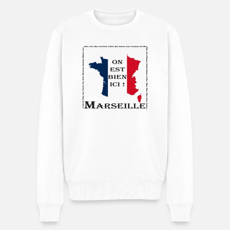 On est bien à Marseille - Pull Premium bio Homme - blanc