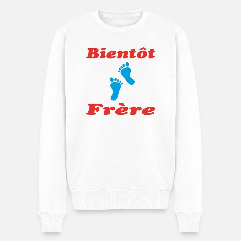 Bald ein Bruder - Männer Premium Bio Pullover - Weiß