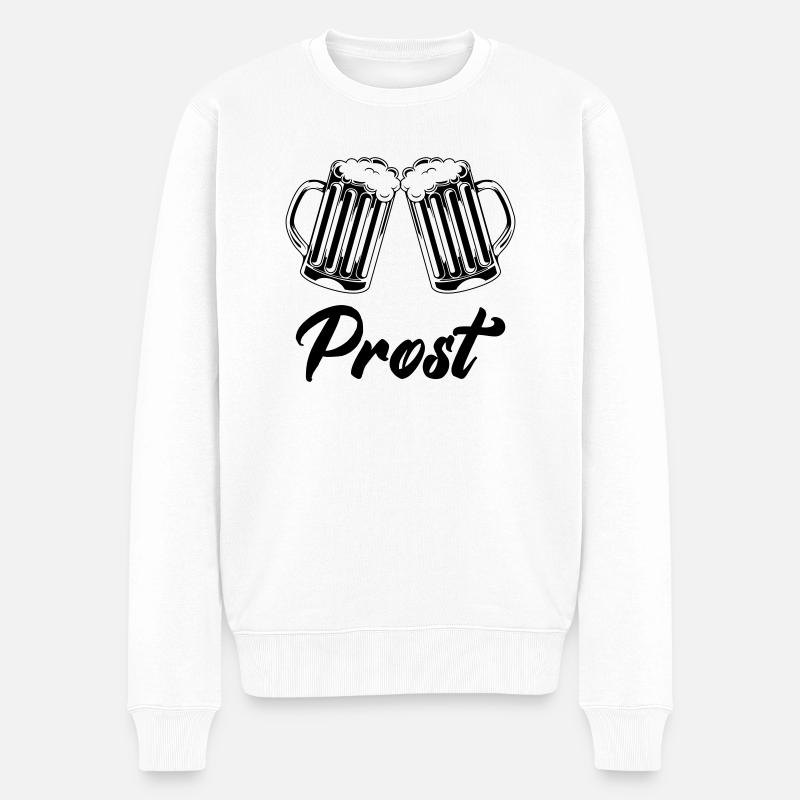 bier prost - Männer Premium Bio Pullover - Weiß