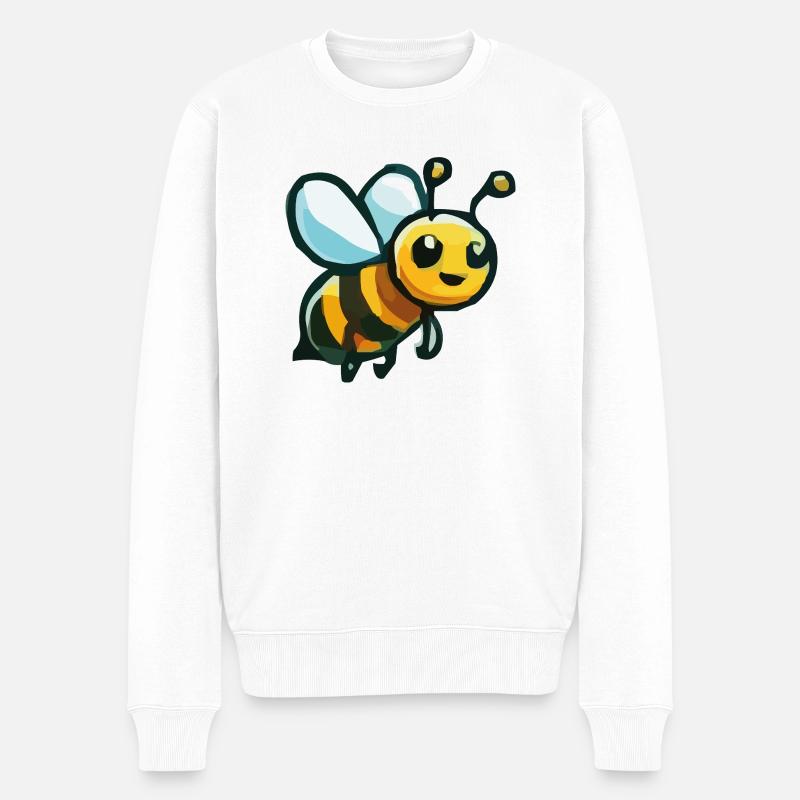 Dessin animé d’abeille - Pull Premium bio Homme - blanc