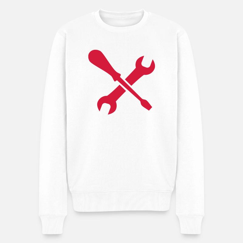 Werkzeug - Männer Premium Bio Pullover - Weiß