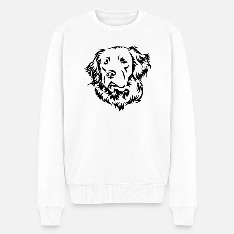 Golden Retriever - Männer Premium Bio Pullover - Weiß