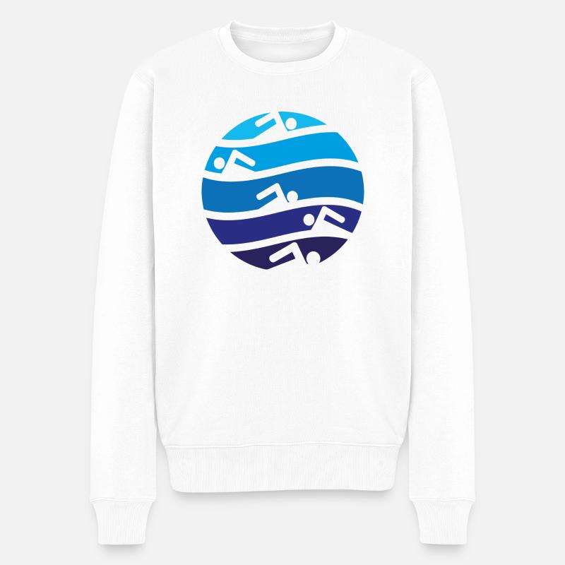 schwimmen - Männer Premium Bio Pullover - Weiß