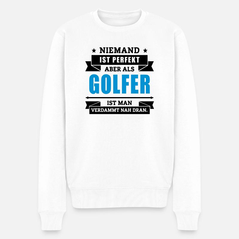 Funshirt Golfer - Männer Premium Bio Pullover - Weiß