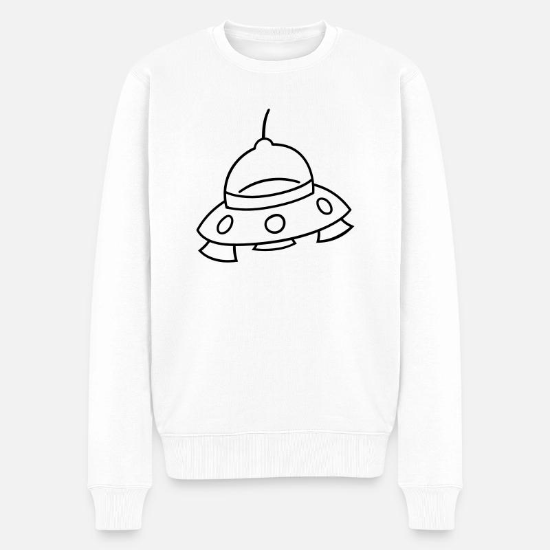 Ufo - Männer Premium Bio Pullover - Weiß