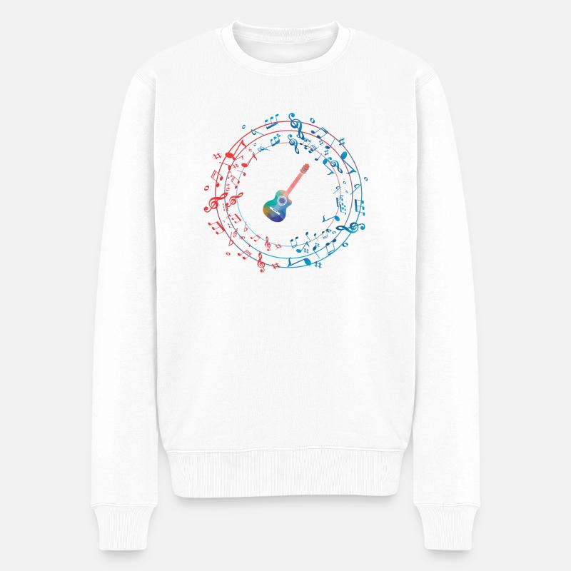 GITARRE KREIS - Männer Premium Bio Pullover - Weiß