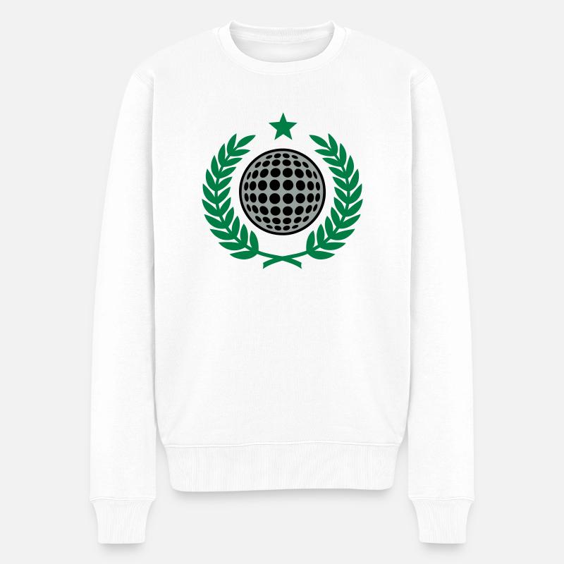 Lorbeerkranz (Golf) 02 - Männer Premium Bio Pullover - Weiß