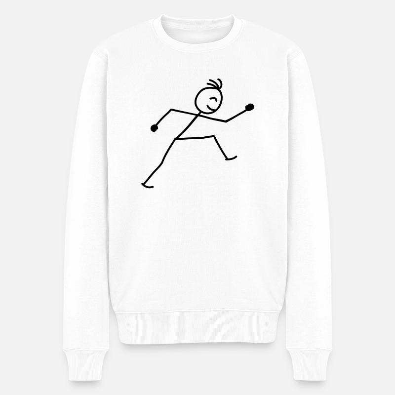 walking_stick_figure_1c - Pull Premium bio Homme - blanc