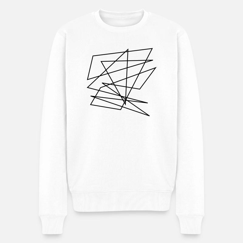 Kunst Abstarkt Linien - Männer Premium Bio Pullover - Weiß